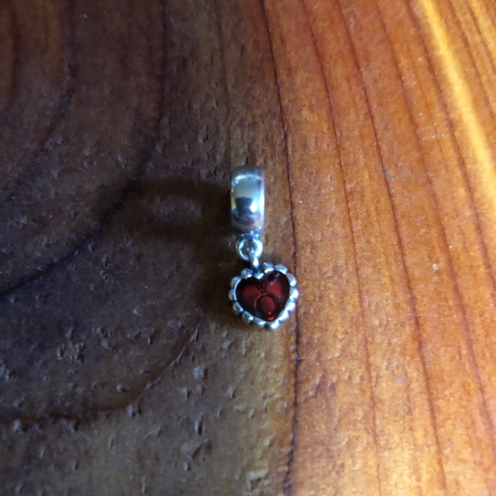 Authentic Pandora hearts forever dangle red enamel charm